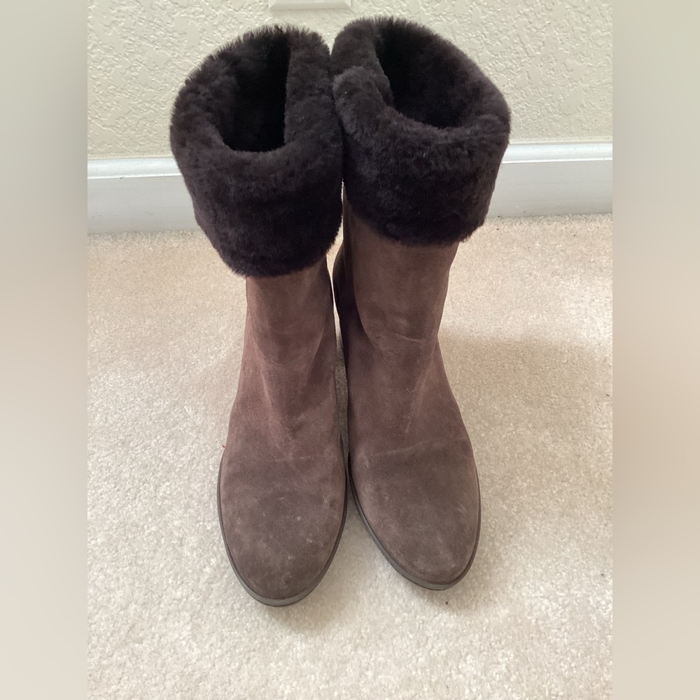 Salvatore Ferragamo Womens Chocolate Espresso Shoes Ankle Boots My Cold Ladies
